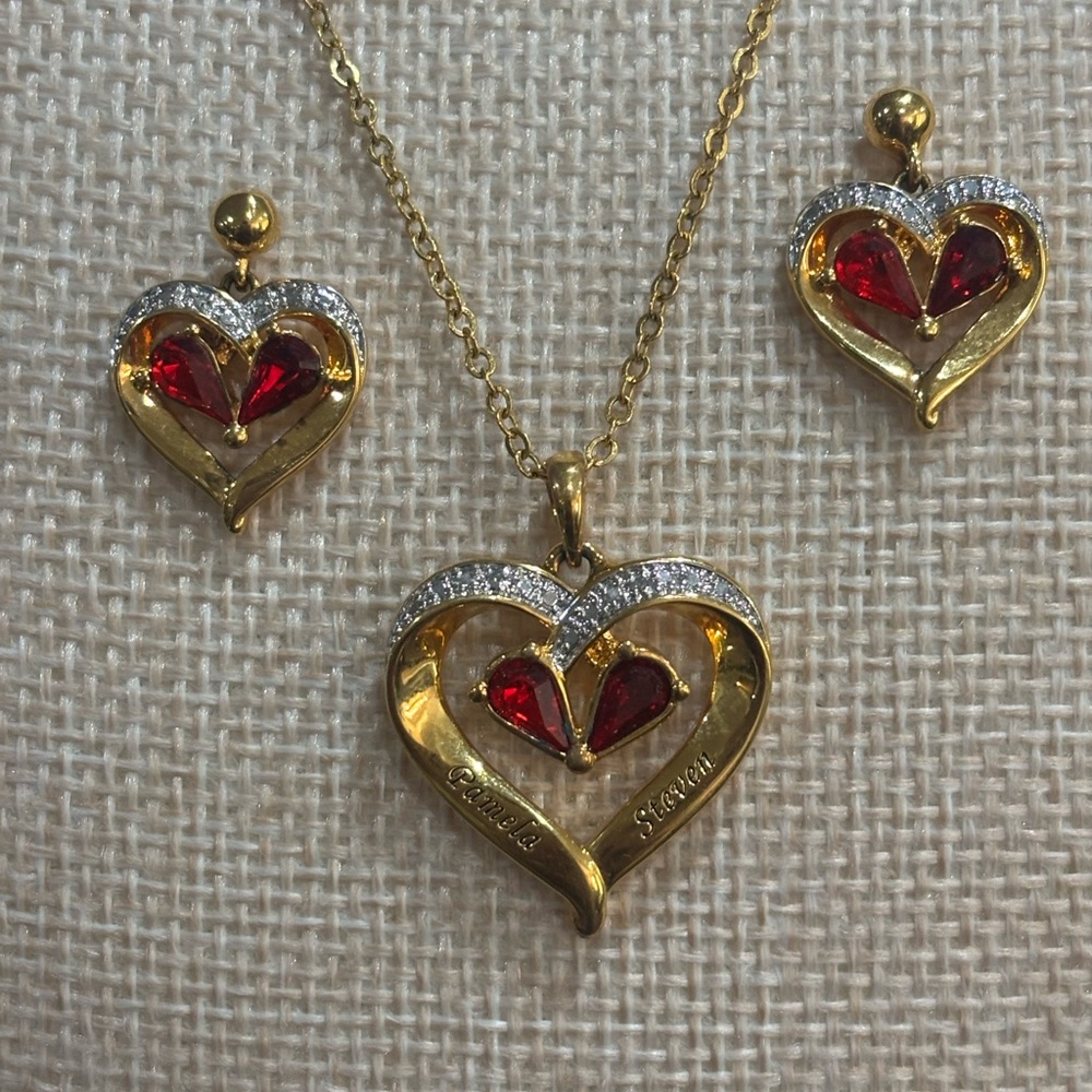 Danbury Mint birthstone necklace and earrings